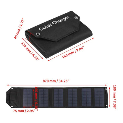 Foldable Solar Panel Charger for Outdoor Camping - Smarsty