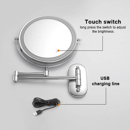 8 Inch Chrome Makeup Mirror with Dual Magnification - Smarsty