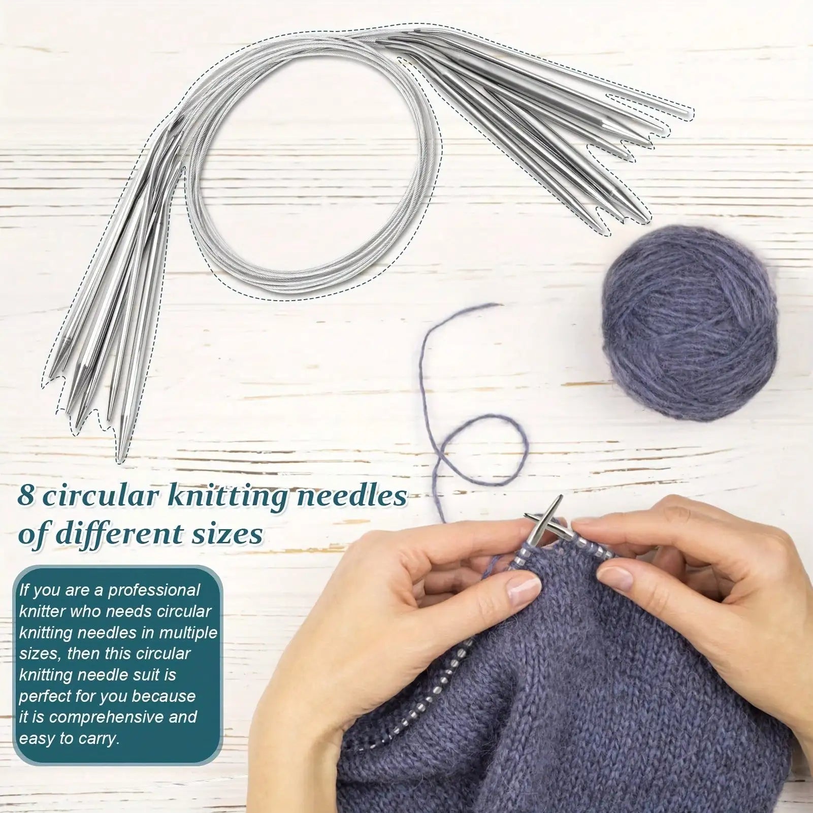 Professional Stainless Steel Knitting Needles Set for Comfort and Versatility - Smarsty