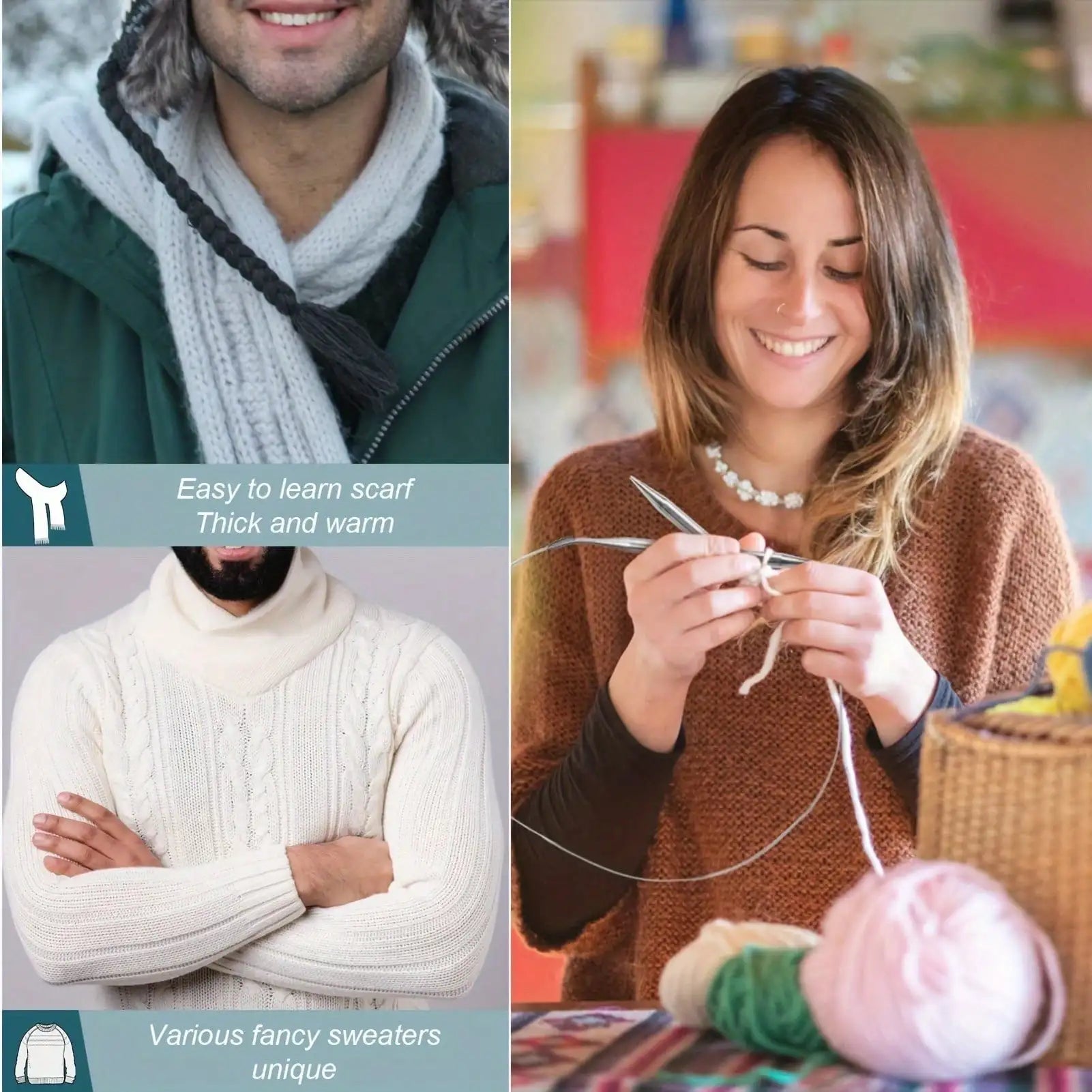 Professional Stainless Steel Knitting Needles Set for Comfort and Versatility - Smarsty