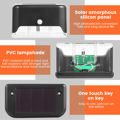 Solar LED Garden Lights Waterproof Outdoor Step Lamps - Smarsty