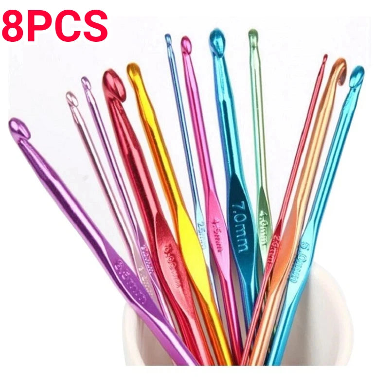 Colorful Aluminum Crochet Hooks Set for Easy Knitting - Smarsty