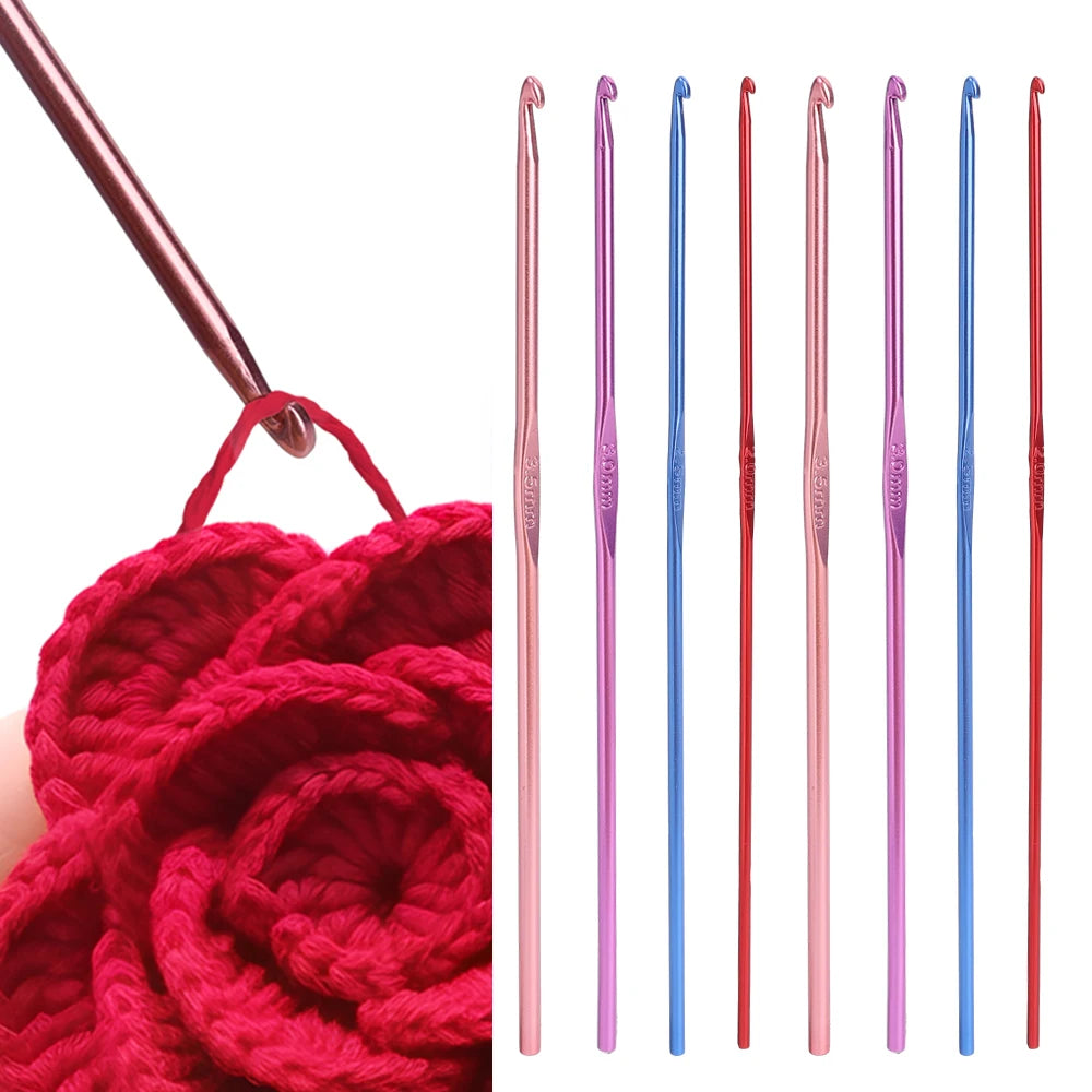 Colorful Aluminum Crochet Hooks Set for Easy Knitting - Smarsty