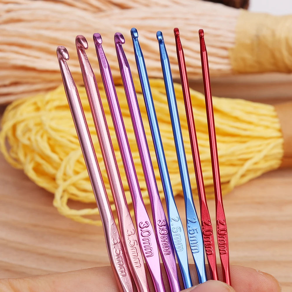 Colorful Aluminum Crochet Hooks Set for Easy Knitting - Smarsty