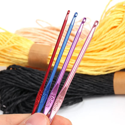 Colorful Aluminum Crochet Hooks Set for Easy Knitting - Smarsty
