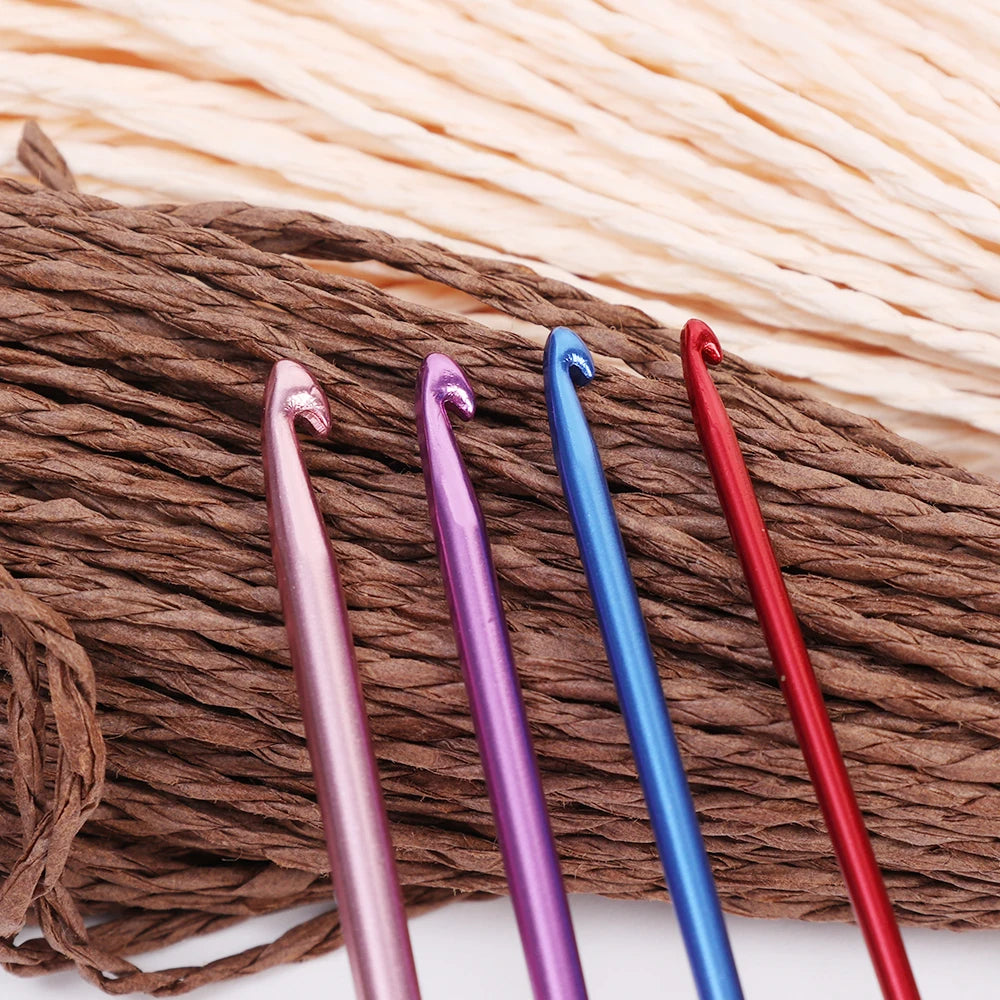 Colorful Aluminum Crochet Hooks Set for Easy Knitting - Smarsty