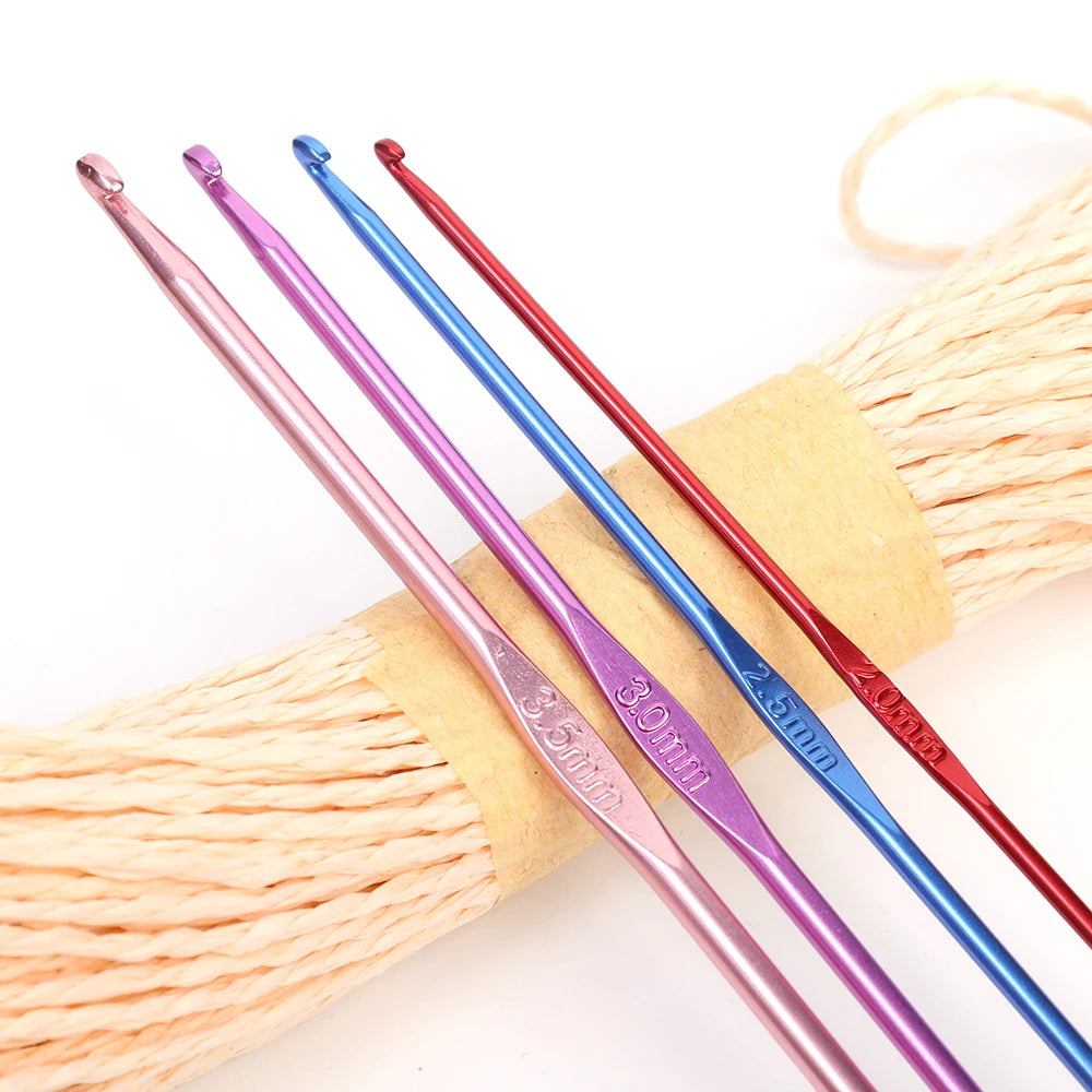 Colorful Aluminum Crochet Hooks Set for Easy Knitting - Smarsty