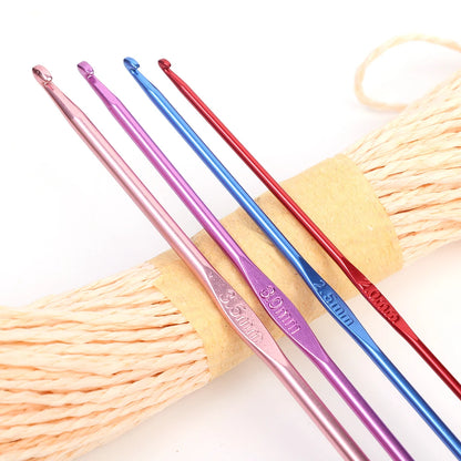 Colorful Aluminum Crochet Hooks Set for Easy Knitting - Smarsty