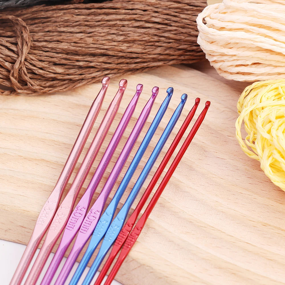 Colorful Aluminum Crochet Hooks Set for Easy Knitting - Smarsty