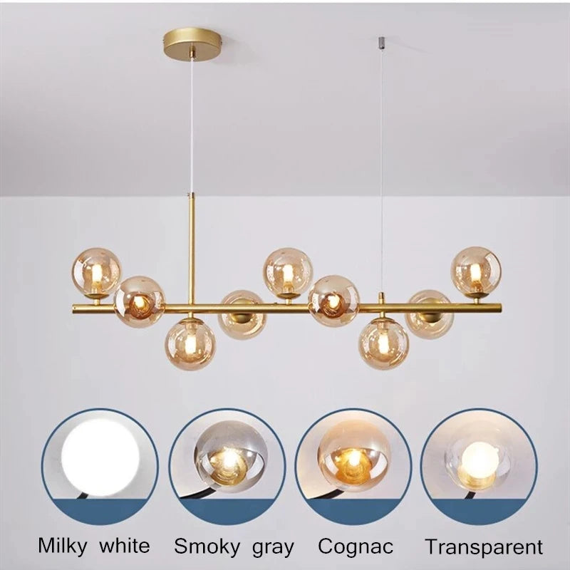 Nordic Modern LED Pendant Light with Glass Balls - Smarsty