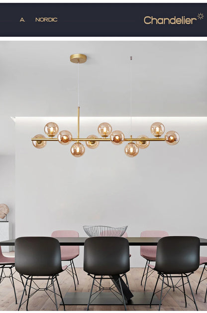 Nordic Modern LED Pendant Light with Glass Balls - Smarsty