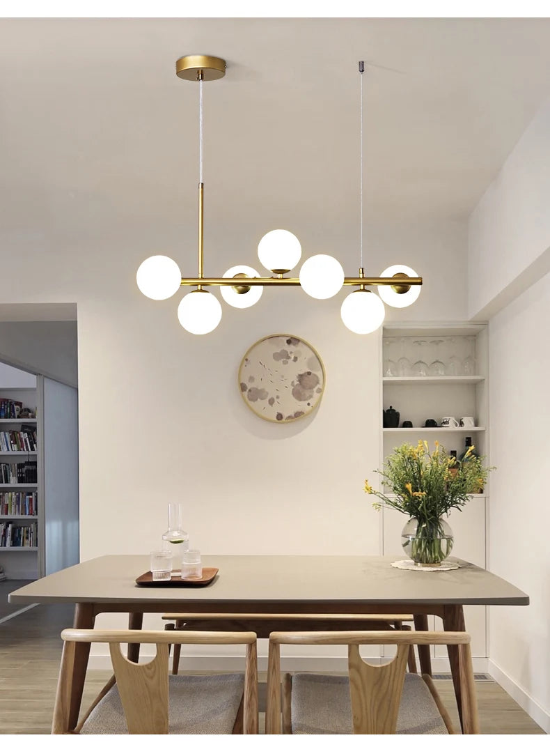Nordic Modern LED Pendant Light with Glass Balls - Smarsty