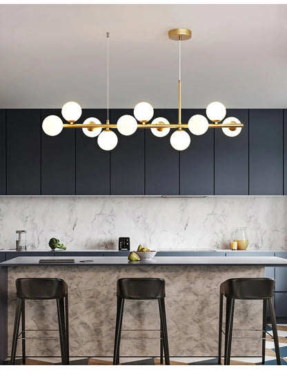 Nordic Modern LED Pendant Light with Glass Balls - Smarsty