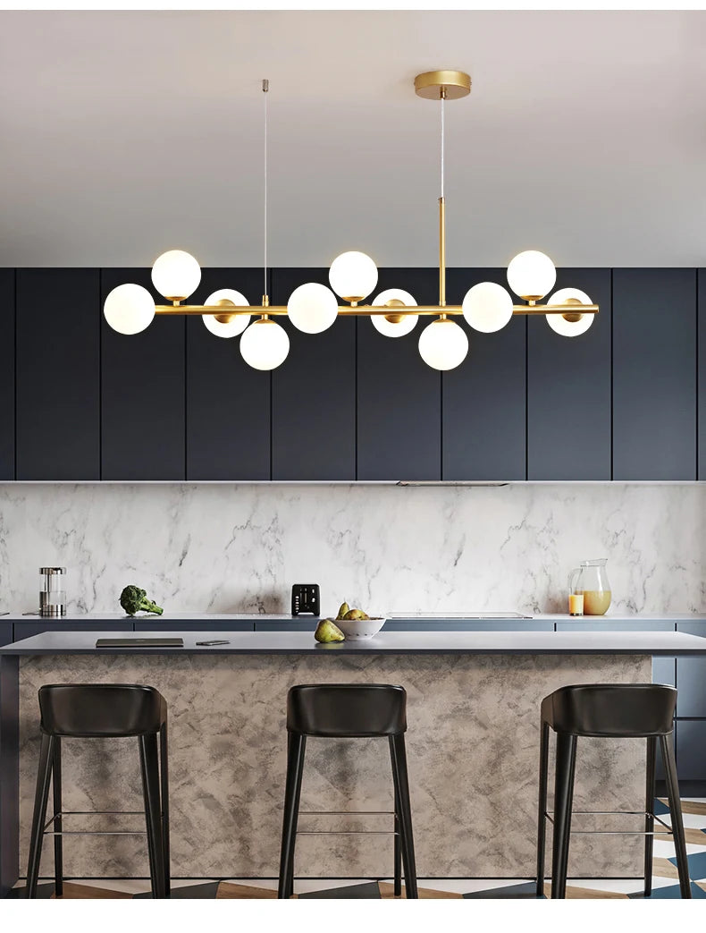 Nordic Modern LED Pendant Light with Glass Balls - Smarsty