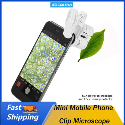Mini Mobile Phone Clip Microscope with 60X Magnification - Smarsty