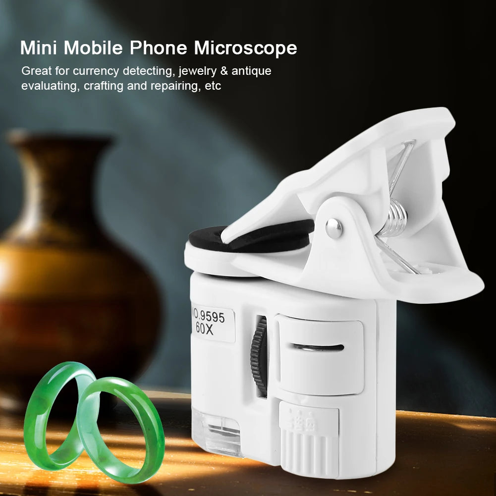 Mini Mobile Phone Clip Microscope with 60X Magnification - Smarsty