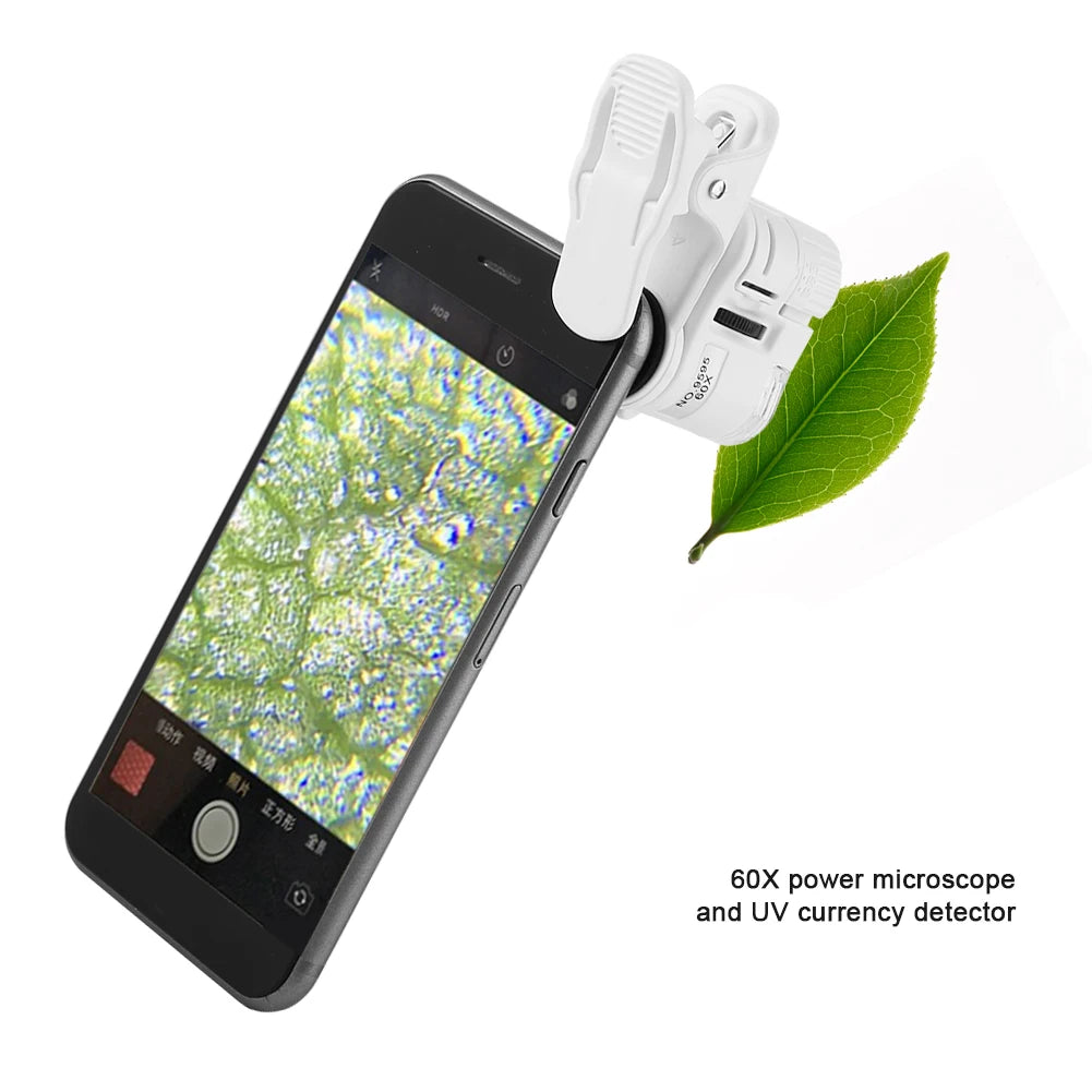 Mini Mobile Phone Clip Microscope with 60X Magnification - Smarsty