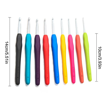 Versatile 9-Piece Crochet Hook Set with Soft Handles - Smarsty