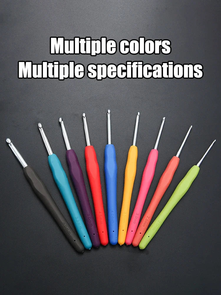 Versatile 9-Piece Crochet Hook Set with Soft Handles - Smarsty