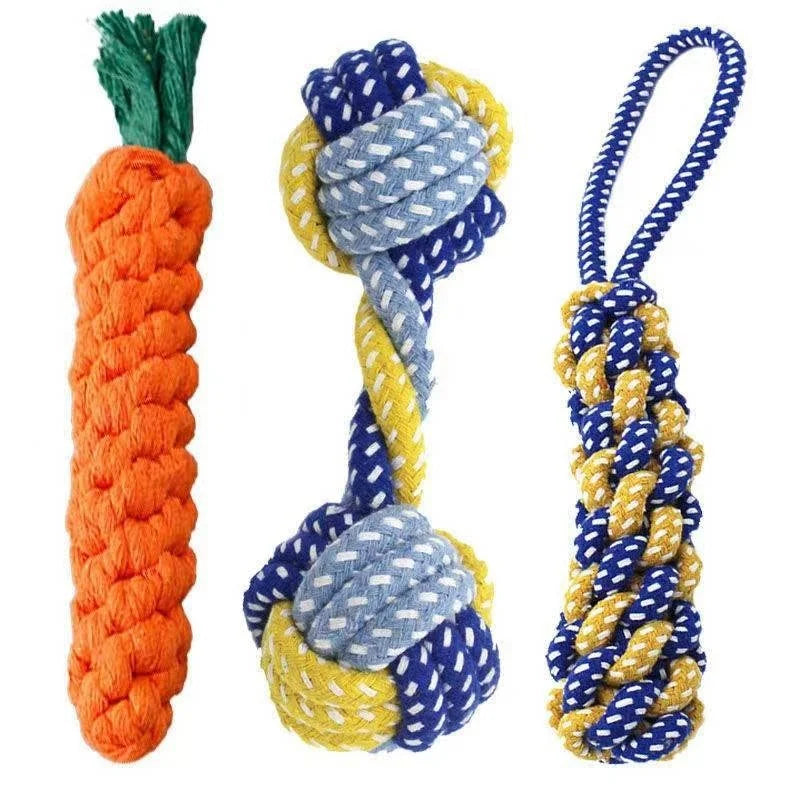Durable Cotton Rope Dog Chew Toy for Teeth Cleaning - Smarsty