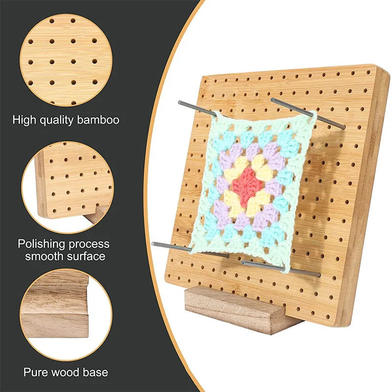 Bamboo Crochet Knitting Blocking Board Kit for Easy Crafting - Smarsty