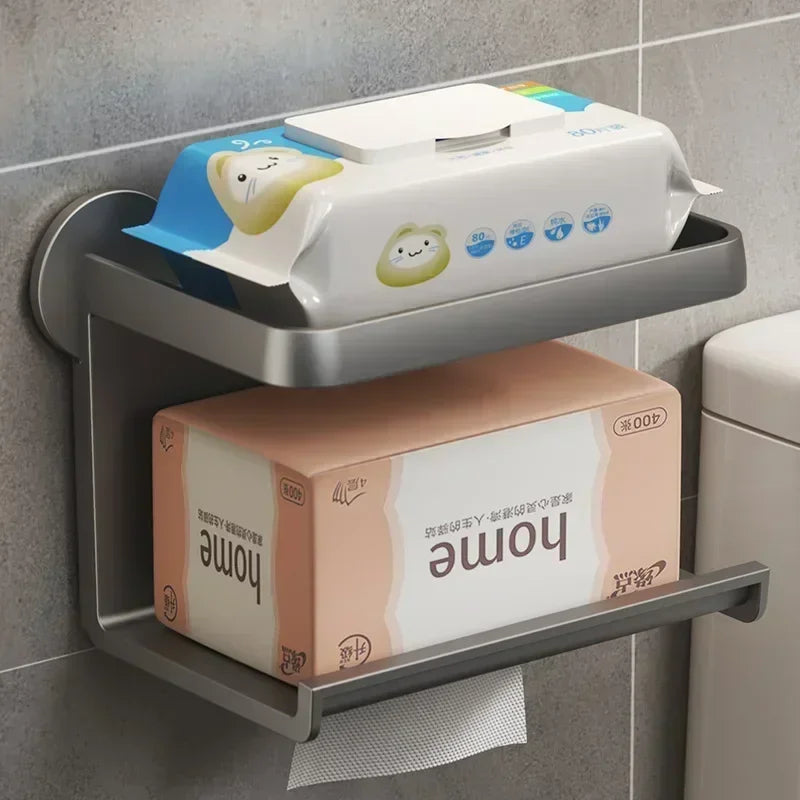 Modern Wall-Mounted Toilet Paper Holder with Storage Shelf - Smarsty