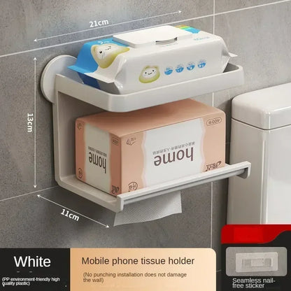 Modern Wall-Mounted Toilet Paper Holder with Storage Shelf - Smarsty