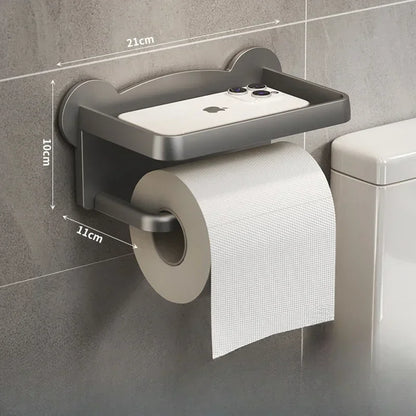 Modern Wall-Mounted Toilet Paper Holder with Storage Shelf - Smarsty