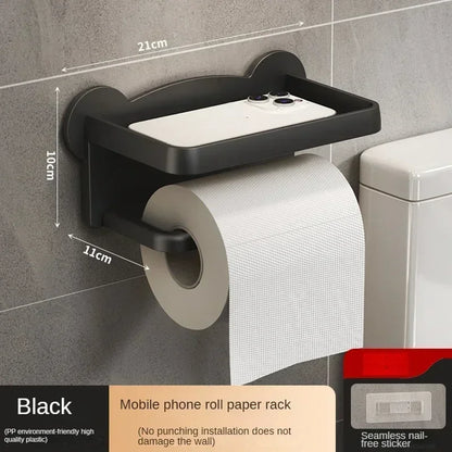 Modern Wall-Mounted Toilet Paper Holder with Storage Shelf - Smarsty