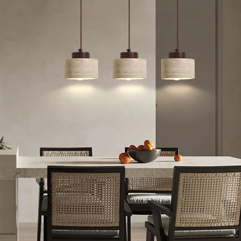 Japanese Wabi-Sabi Yellow Stone Pendant Light - Smarsty