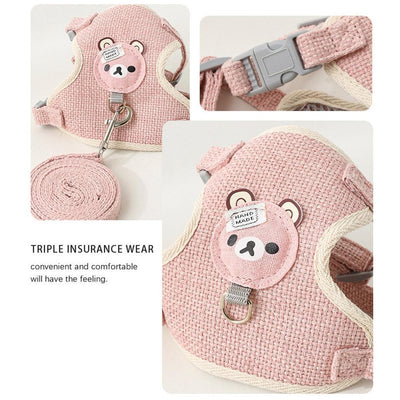 Small Pet Vest Harness with Leash for Safe Walking - Smarsty