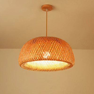 Hand Knitted Bamboo Pendant Lamp for Home Decor - Smarsty