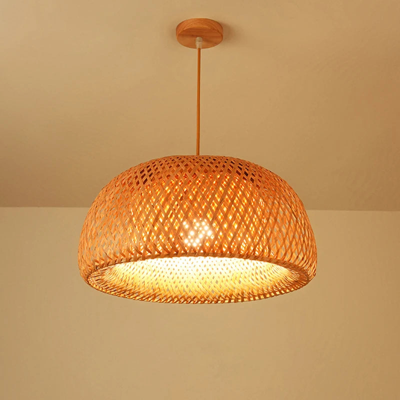 Hand Knitted Bamboo Pendant Lamp for Home Decor - Smarsty