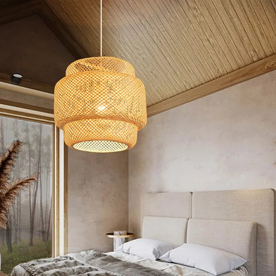 Hand Knitted Bamboo Pendant Lamp for Home Decor - Smarsty