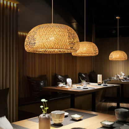 Hand Knitted Bamboo Pendant Lamp for Home Decor - Smarsty