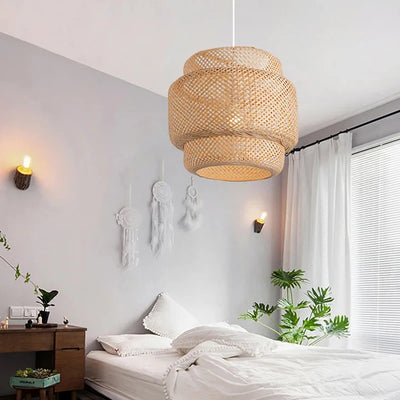 Hand Knitted Bamboo Pendant Lamp for Home Decor - Smarsty