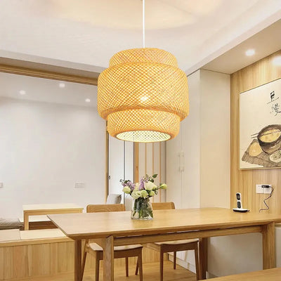 Hand Knitted Bamboo Pendant Lamp for Home Decor - Smarsty