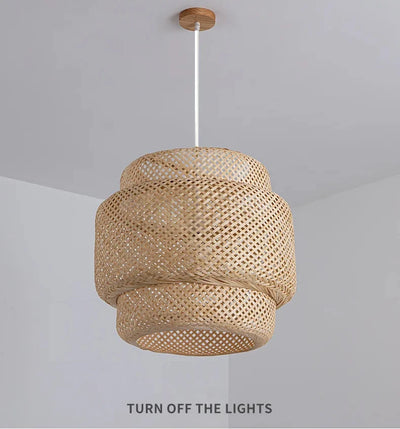 Hand Knitted Bamboo Pendant Lamp for Home Decor - Smarsty