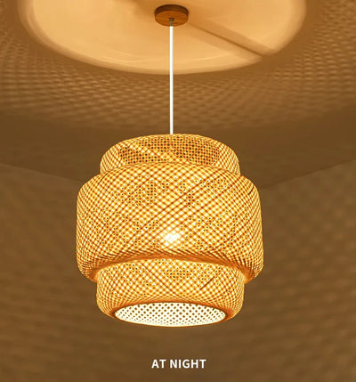 Hand Knitted Bamboo Pendant Lamp for Home Decor - Smarsty