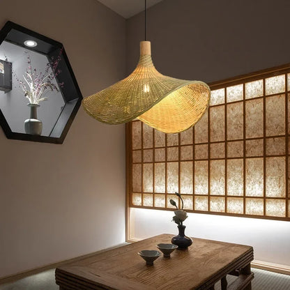 Hand Knitted Bamboo Pendant Lamp for Home Decor - Smarsty