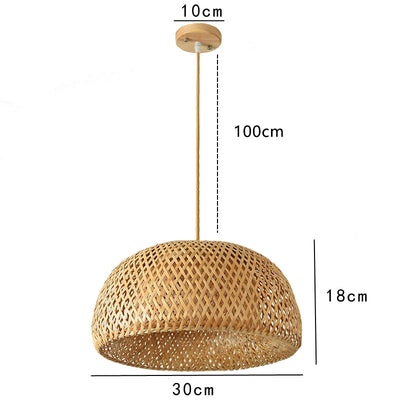 Hand Knitted Bamboo Pendant Lamp for Home Decor - Smarsty
