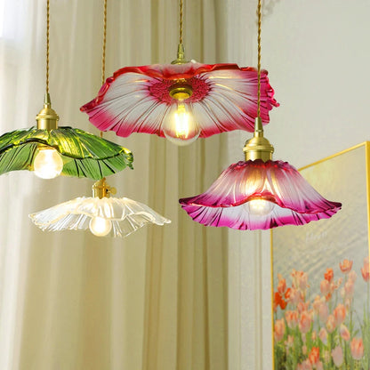 Vintage Flower Glass Pendant Light Fixture for Home Decor - Smarsty