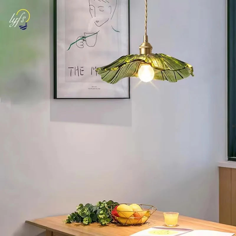 Vintage Flower Glass Pendant Light Fixture for Home Decor - Smarsty