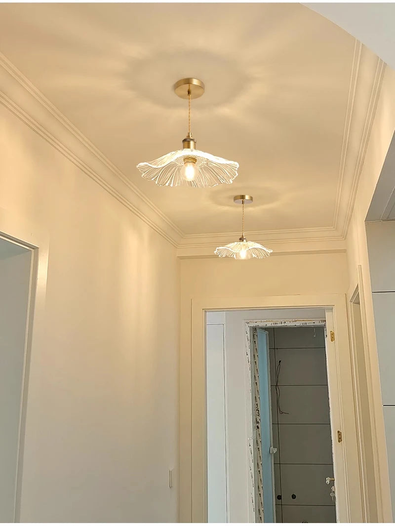 Vintage Flower Glass Pendant Light Fixture for Home Decor - Smarsty