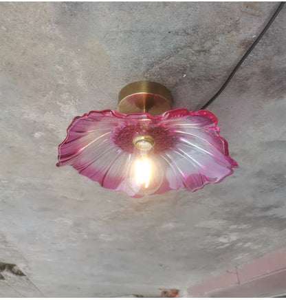 Vintage Flower Glass Pendant Light Fixture for Home Decor - Smarsty