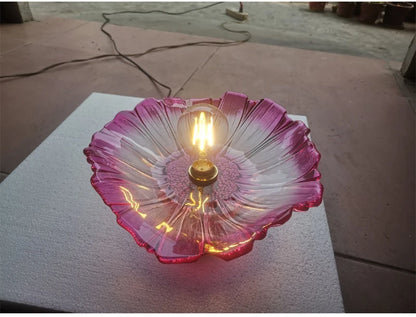 Vintage Flower Glass Pendant Light Fixture for Home Decor - Smarsty