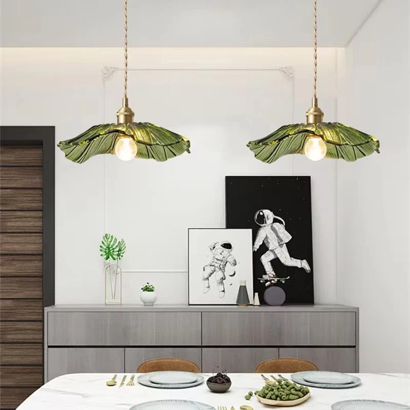 Vintage Flower Glass Pendant Light Fixture for Home Decor - Smarsty