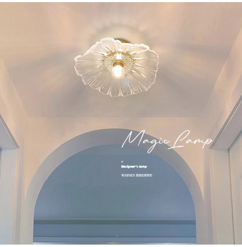 Vintage Flower Glass Pendant Light Fixture for Home Decor - Smarsty