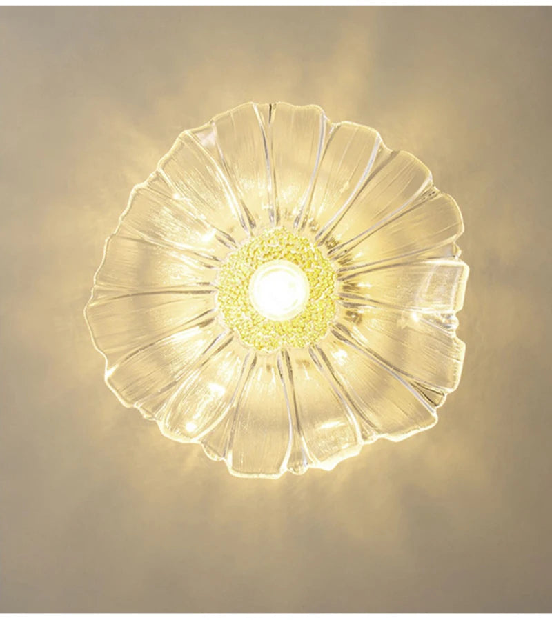 Vintage Flower Glass Pendant Light Fixture for Home Decor - Smarsty