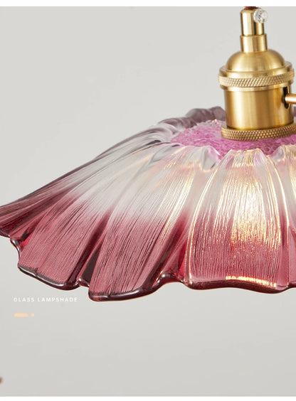 Vintage Flower Glass Pendant Light Fixture for Home Decor - Smarsty